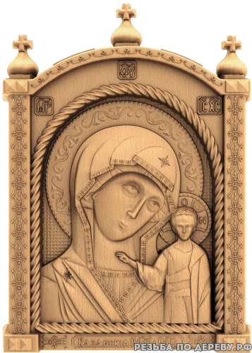Резная икона Божья Матерь Казанская #3 из дерева
